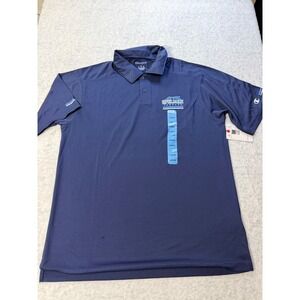 Champion Spelman Jaguars Polo Shirt Mens Large Navy Blue Perf New